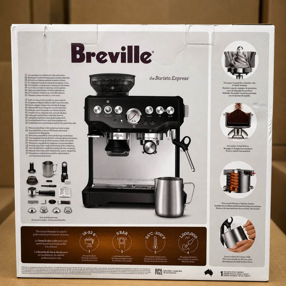 Breville Barista Express Espresso Machine – Black Stainless Steel