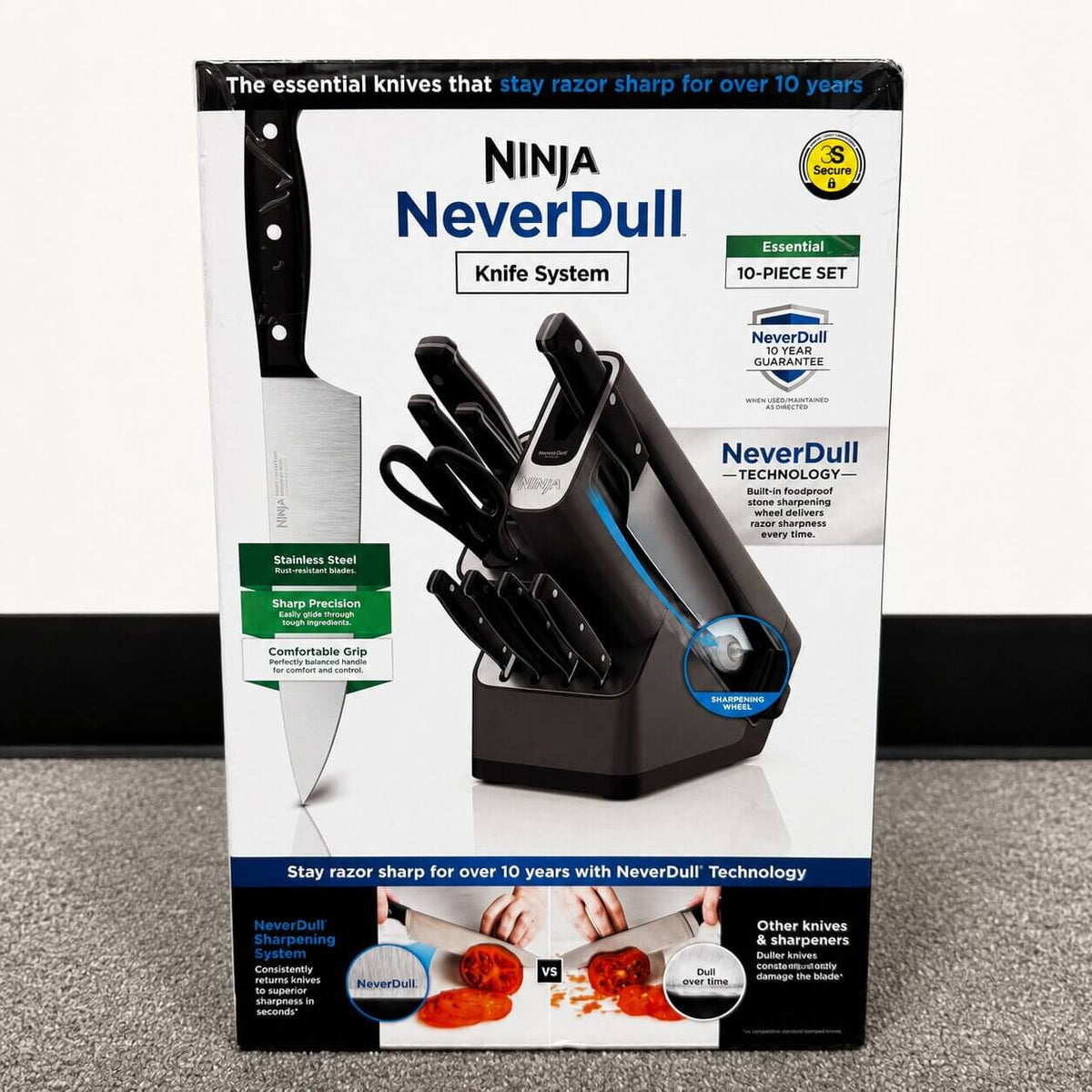 Ninja NeverDull Essential 10-Piece Knife Set with Built-in Sharpener
