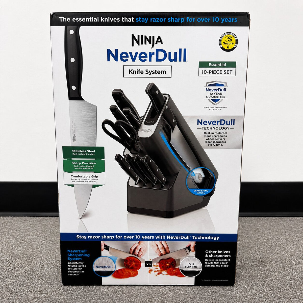 Ninja NeverDull Essential 10-Piece Knife Set with Built-in Sharpener