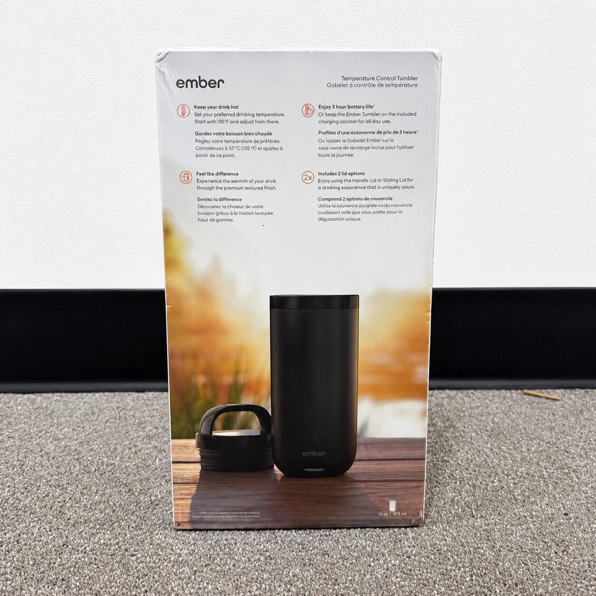 Ember Temperature Control Tumbler 16 oz，Slate Black