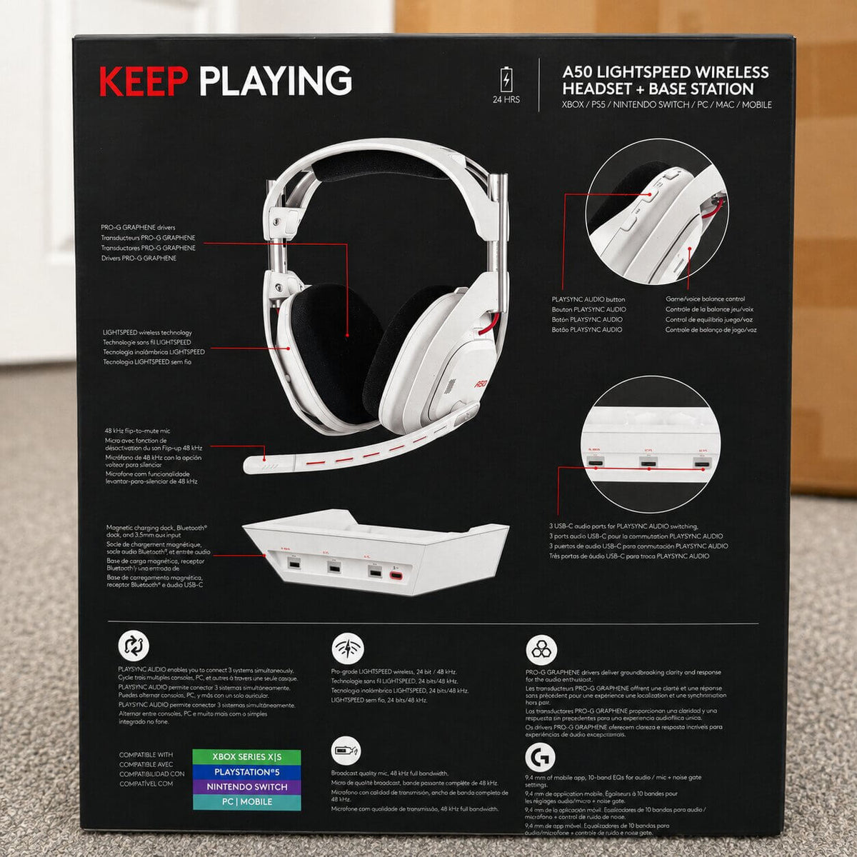 Logitech G ASTRO A50 LIGHTSPEED Wireless Gaming Headset + Base Station (Gen 5) – White