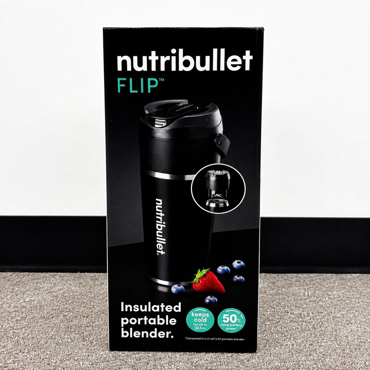 nutribullet Flip Insulated Portable Blender – Matte Black, 18 oz