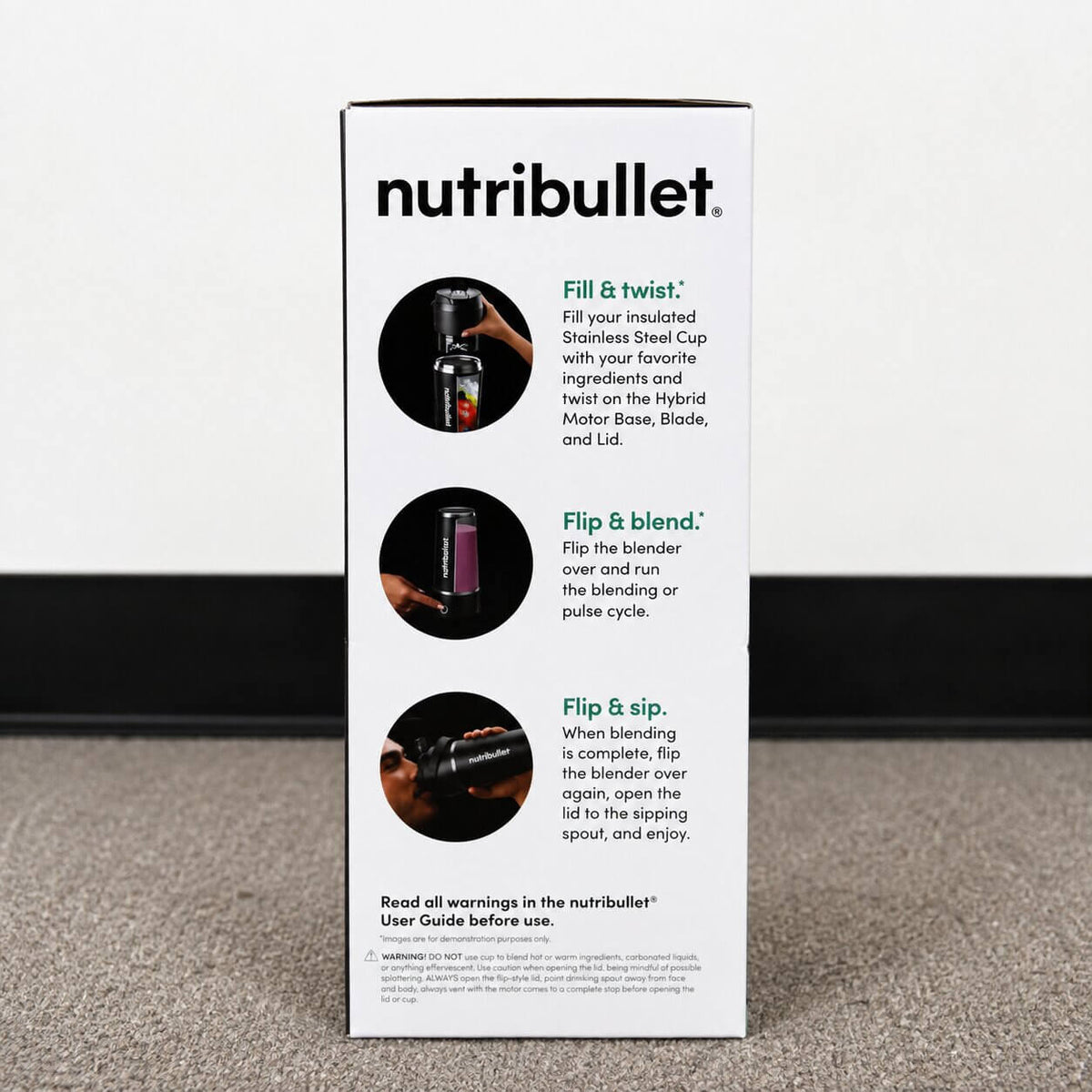 nutribullet Flip Insulated Portable Blender – Matte Black, 18 oz