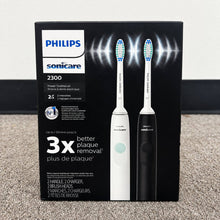 Philips Sonicare 2300 Rechargeable Electric Toothbrush 2-Pack – Black & White