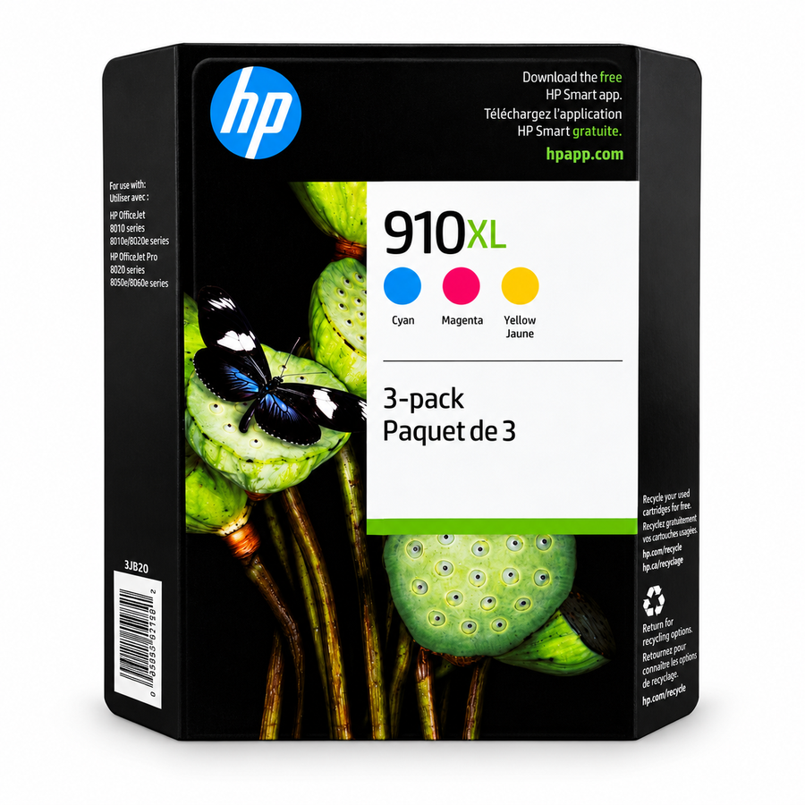 HP 910XL High Yield Original Ink Cartridges 3-Pack
