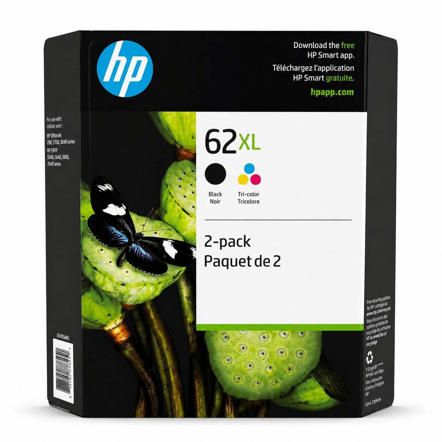 HP 62XL High Yield Original Ink Cartridges 2-Pack