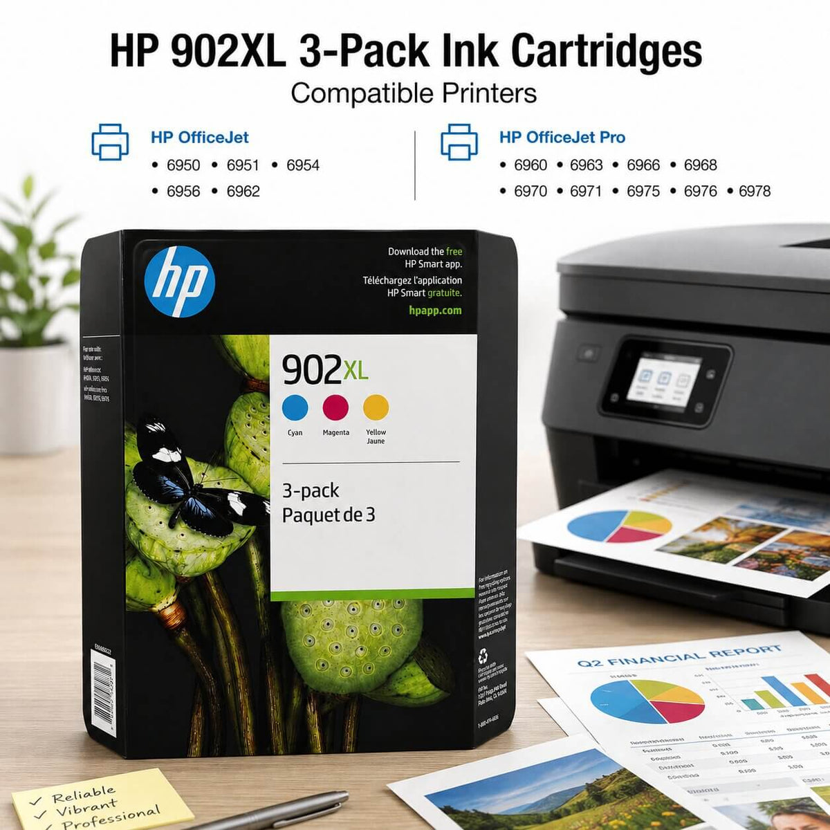 HP 902XL High Yield Original Ink Cartridges 3-Pack