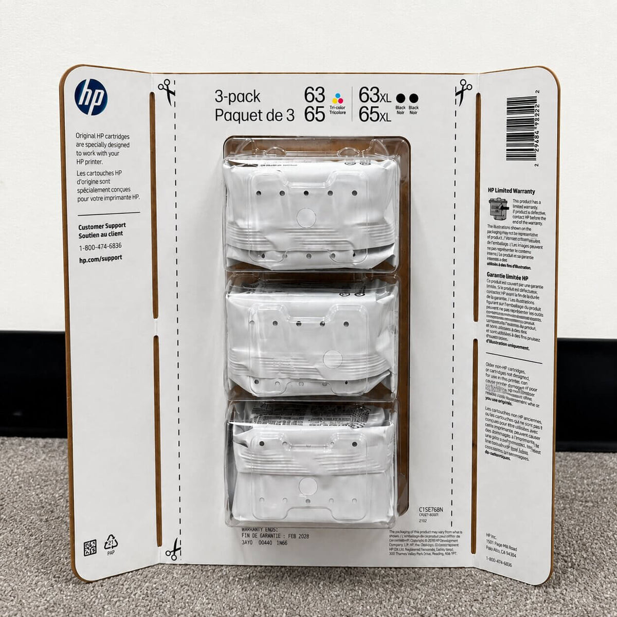 HP 63/65 Color + XL Black Original Ink Cartridge 3-Pack