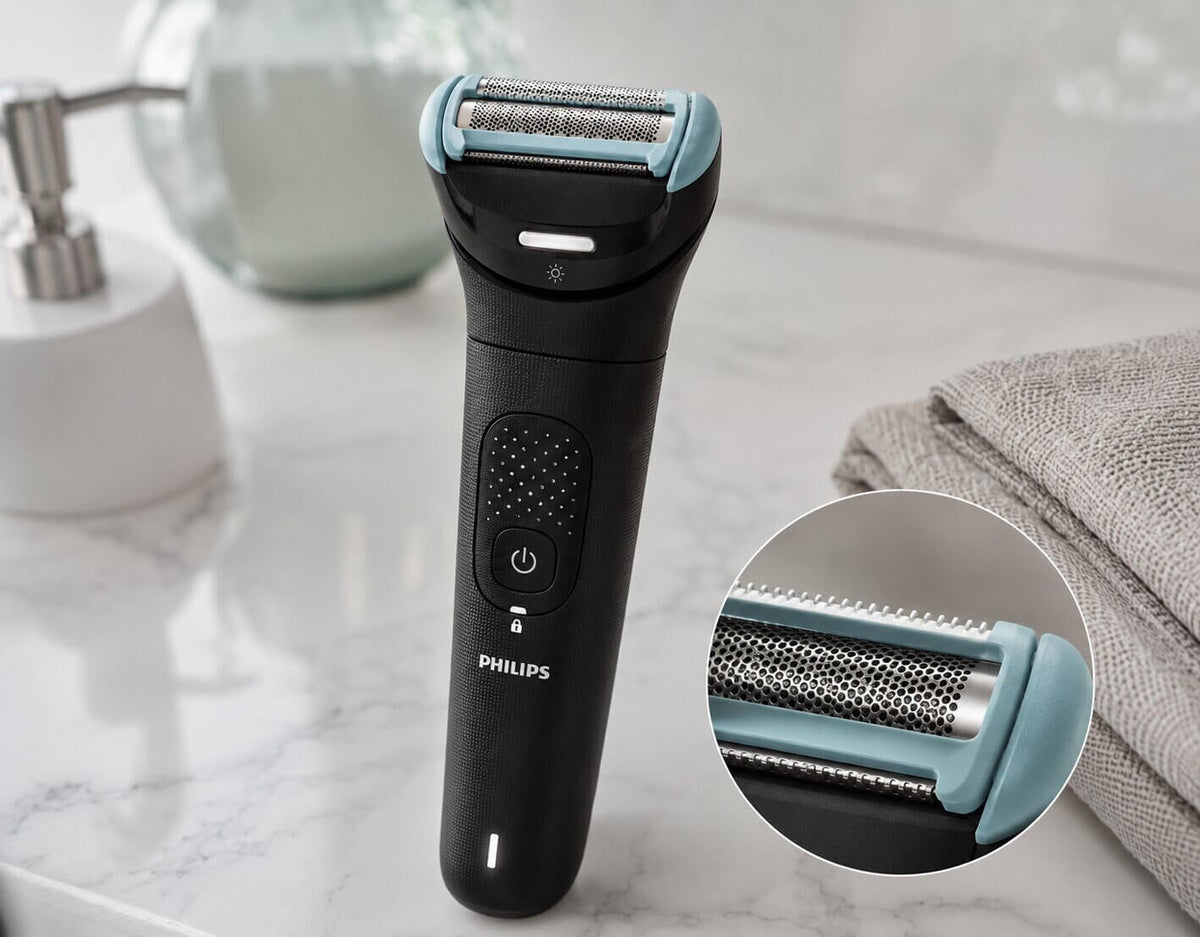 Philips Norelco Body Groomer 7000 Triple Protect shaving head for comfortable body grooming