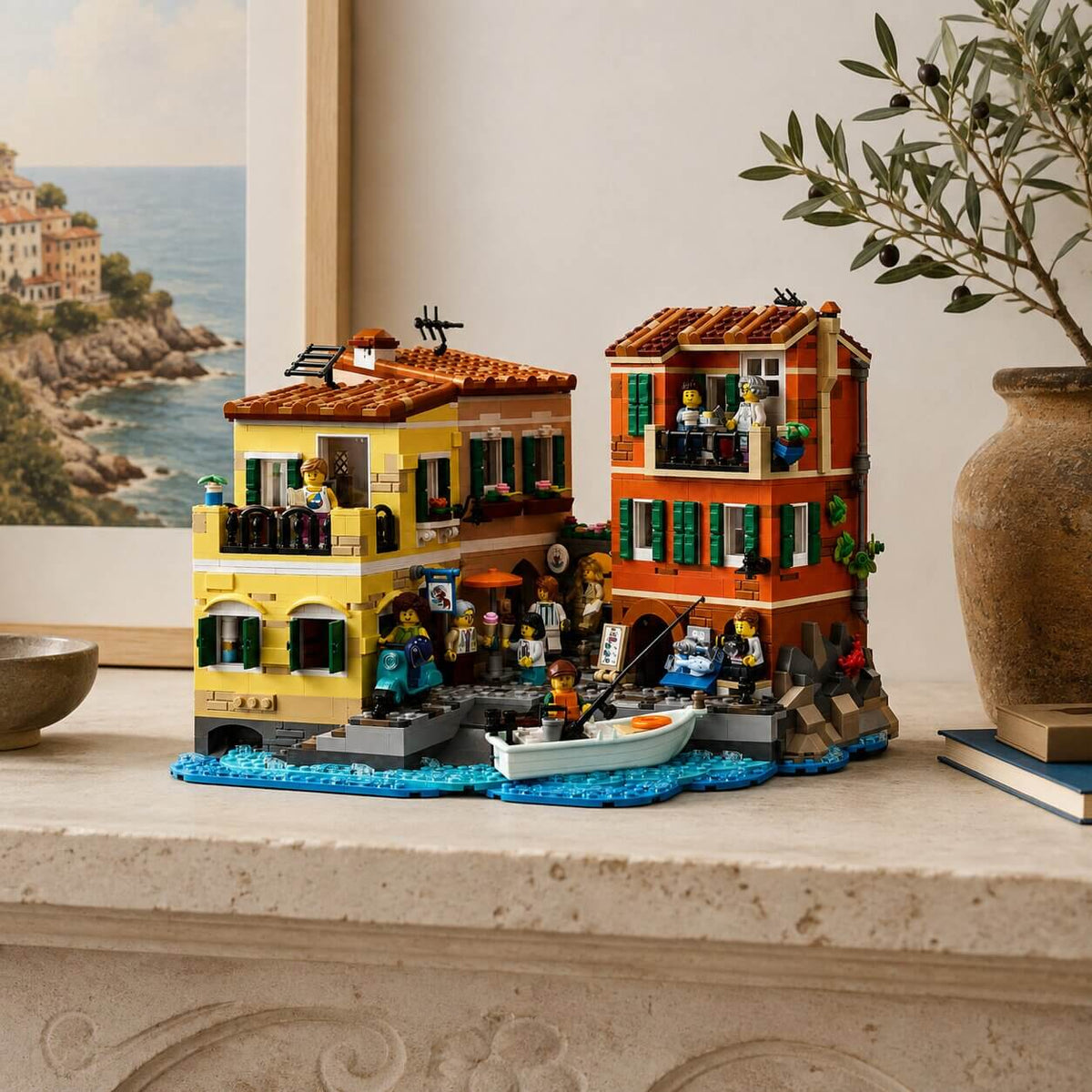 LEGO Ideas Italian Riviera 21359 removable building floors revealing detailed interiors