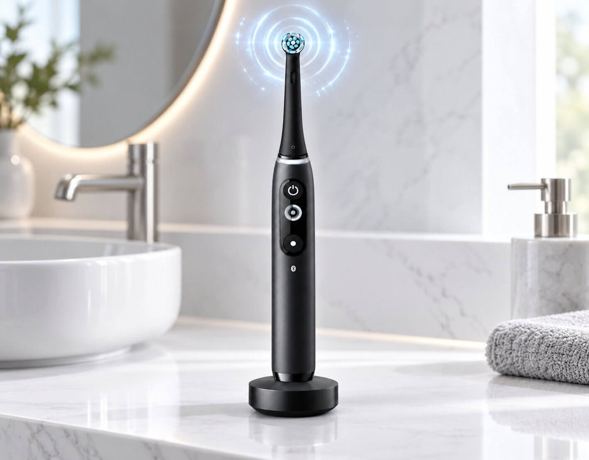 Oral-B iO Series 7 Black Onyx electric toothbrush with round brush head