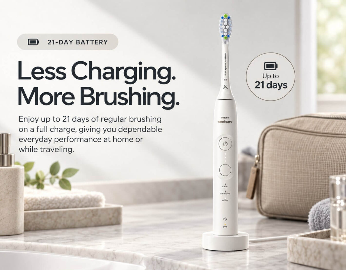 Alt Text  Philips Sonicare 5700 rechargeable electric toothbrush with up to 21 days of battery life