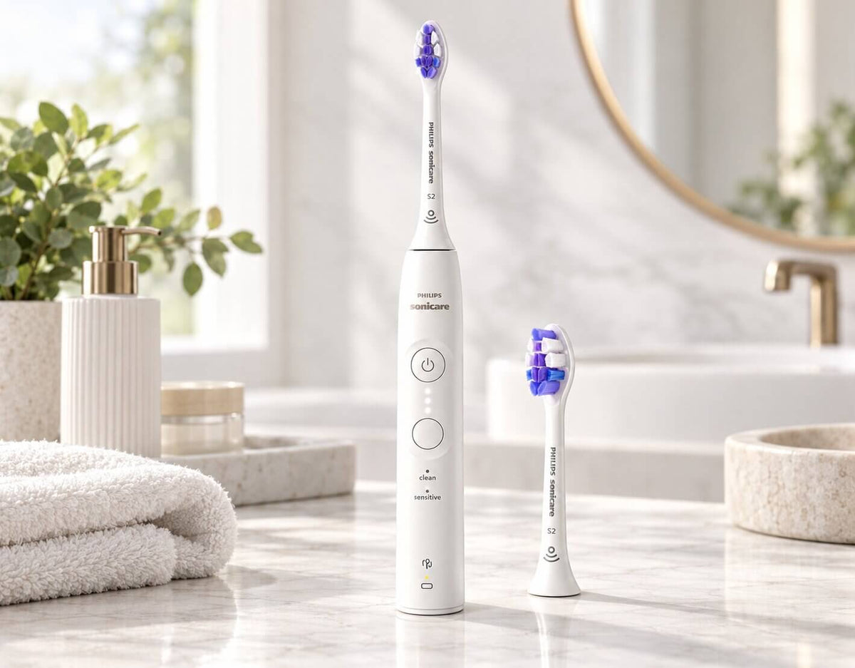 Philips Sonicare 6000 with S2 Sensitive brush head for sensitive teeth and gums